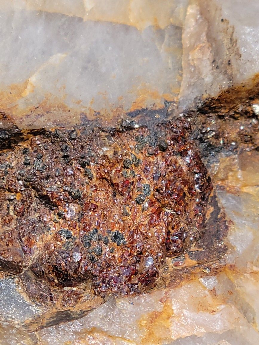 Rare Smoky Quartz With Hematite And Spessartine Garnet Inclusions Crystal Rock