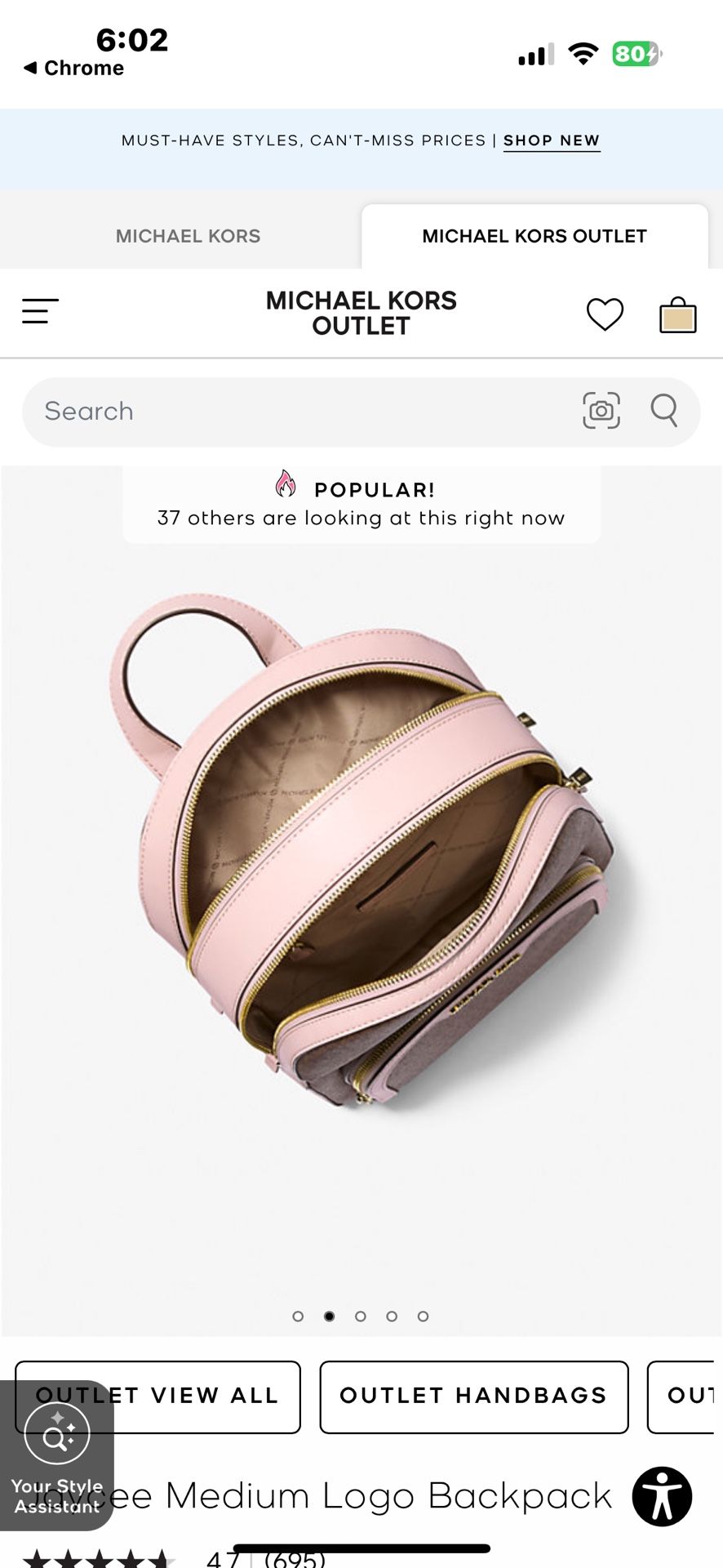 Michael Kors Jaycee Medium Logo Backpack New