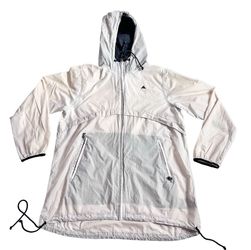 Burton Durable Goods Windbreaker Jacket Packable Size XL Off White Full Zip
