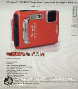 Olympus TG-320 14MP tough series camera with 3.6 x optical zooming .