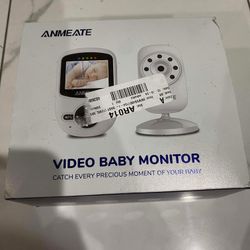 ANMEATE Digital Wireless Video Baby Monitor 2.4GHz Night Vision LCD Temp Alarm