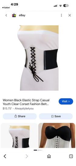 Black Elastic Lace-Up Corset Waist Belt
