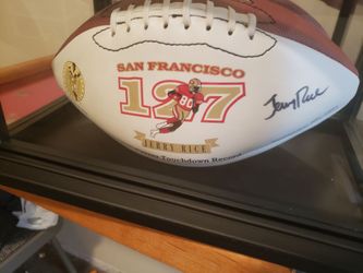 Jerry rice signed football.