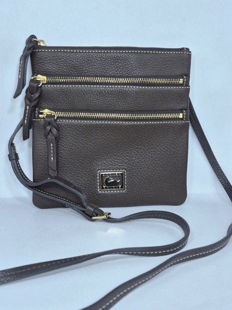 Dooney & Bourke Pebble Grain North South Triple Zip Crossbody Bag
