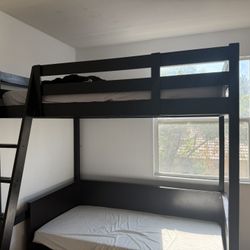 Double Wood Bunk Beds & Drawers