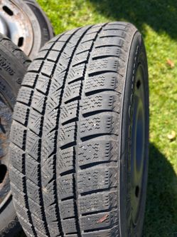 Snow tires on wheels