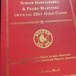 NOMAR GARCIAPARRA & PEDRO MARTINEZ OFFICIAL 22KT GOLD CARDS