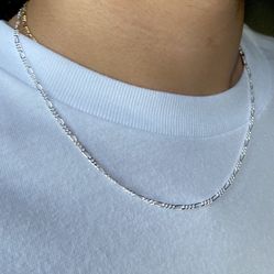 Figaro Sterling Silver Chain