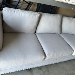 Beautiful Gray Linen Sofa 