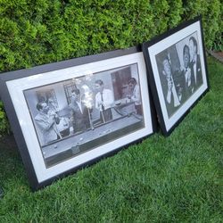 Two Very Large Framed And Matted Rat Pack Pictures Both For 150