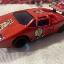 Vintage 70's T.P.S Japan Plastic Pull Back Lamborghini Countach NOS Nomura Toys