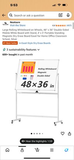 White Board 48x36 in — MOVING MUST GO!