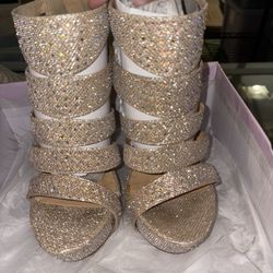 Windsor Gold Glitter Heels