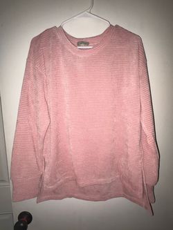 Chenault Blush Pink Waffle Knit Sweater | Women’s Large
