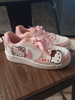 Girls Hello kitty nike shoes size 1 and Adidas