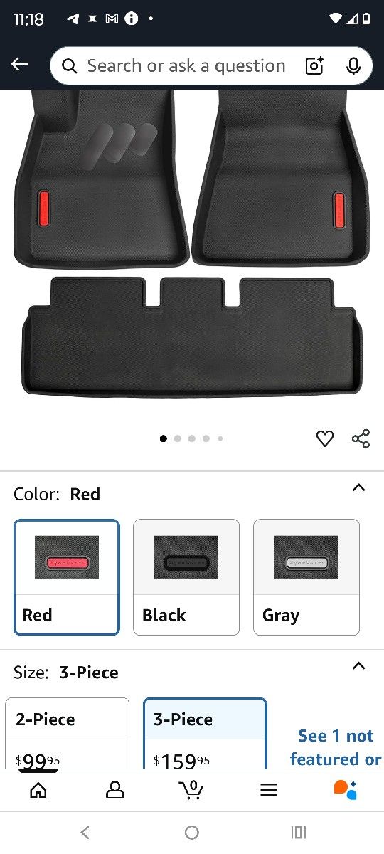 Open Box.BaseLayer Floor Mats for Tesla Model 3 (2017-2025).Retail $160