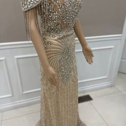 Custom Made Heavily Beaded Bridal Dress