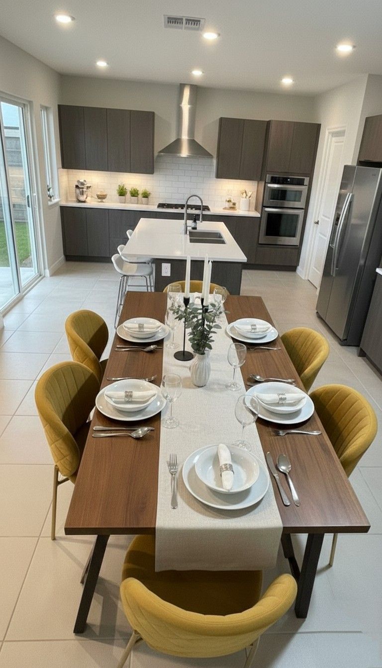 Dining Table 71" With 6 Chairs