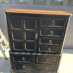 Solid Wood 7 Drawer Armoire 