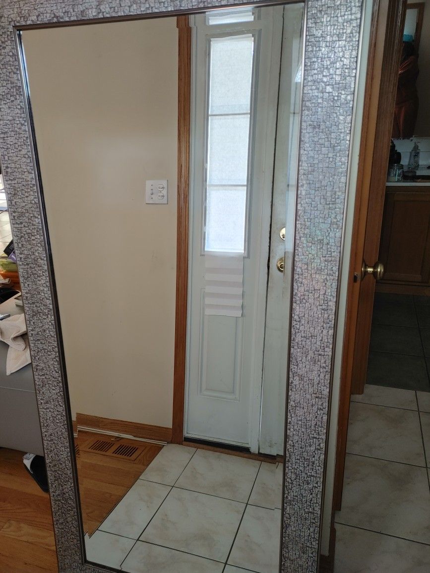 Large Mosaic trimmed Floor Mirror