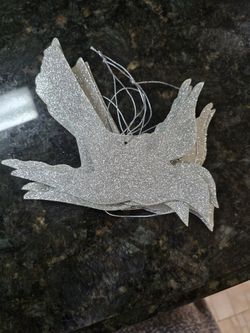 Bird Ornaments Silver 