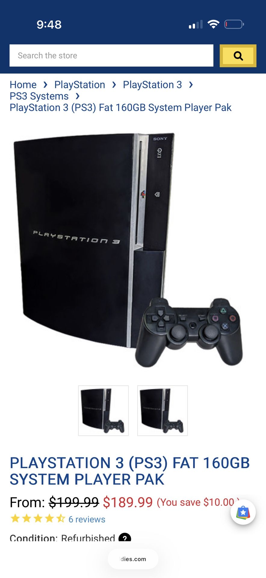 Fat PS3 160gb Refurbished