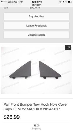 Mazda tow hook cover