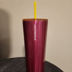 Starbucks 2023 Summer Stainless Steel Petunia Cold Cup Pink 24 Oz
