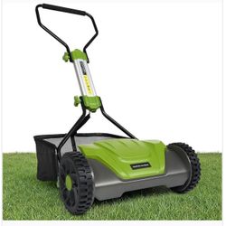 16” Push Reel Lawn Mower 5 Blades 6 Adjustable Cutting Height Manual  for Garden/Yard W-72