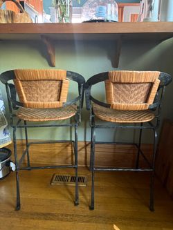 Pair of Vintage Iron Barstools