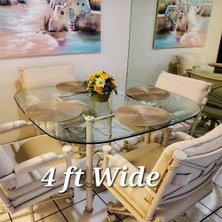 Glass Dining Table And Chairs 