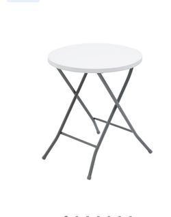 24 inch Round Folding Bistro Table, White