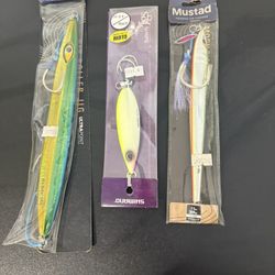 Large Mustad/ Shimano Fishing Lures Lot Of 3 