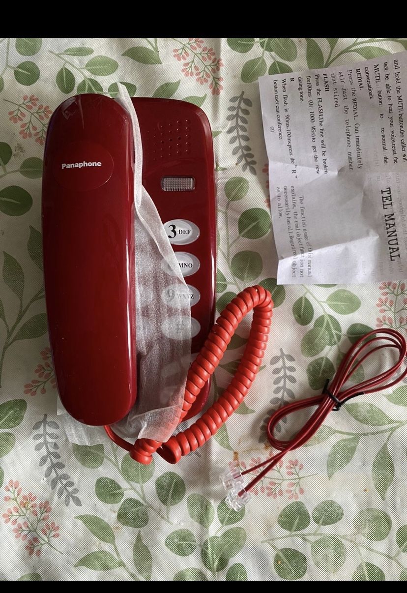 Red Panaphone KX-T580 Easy Stylish Desktop Phone