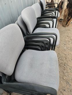 14 office/ waiting event chairs metal  fabric solid