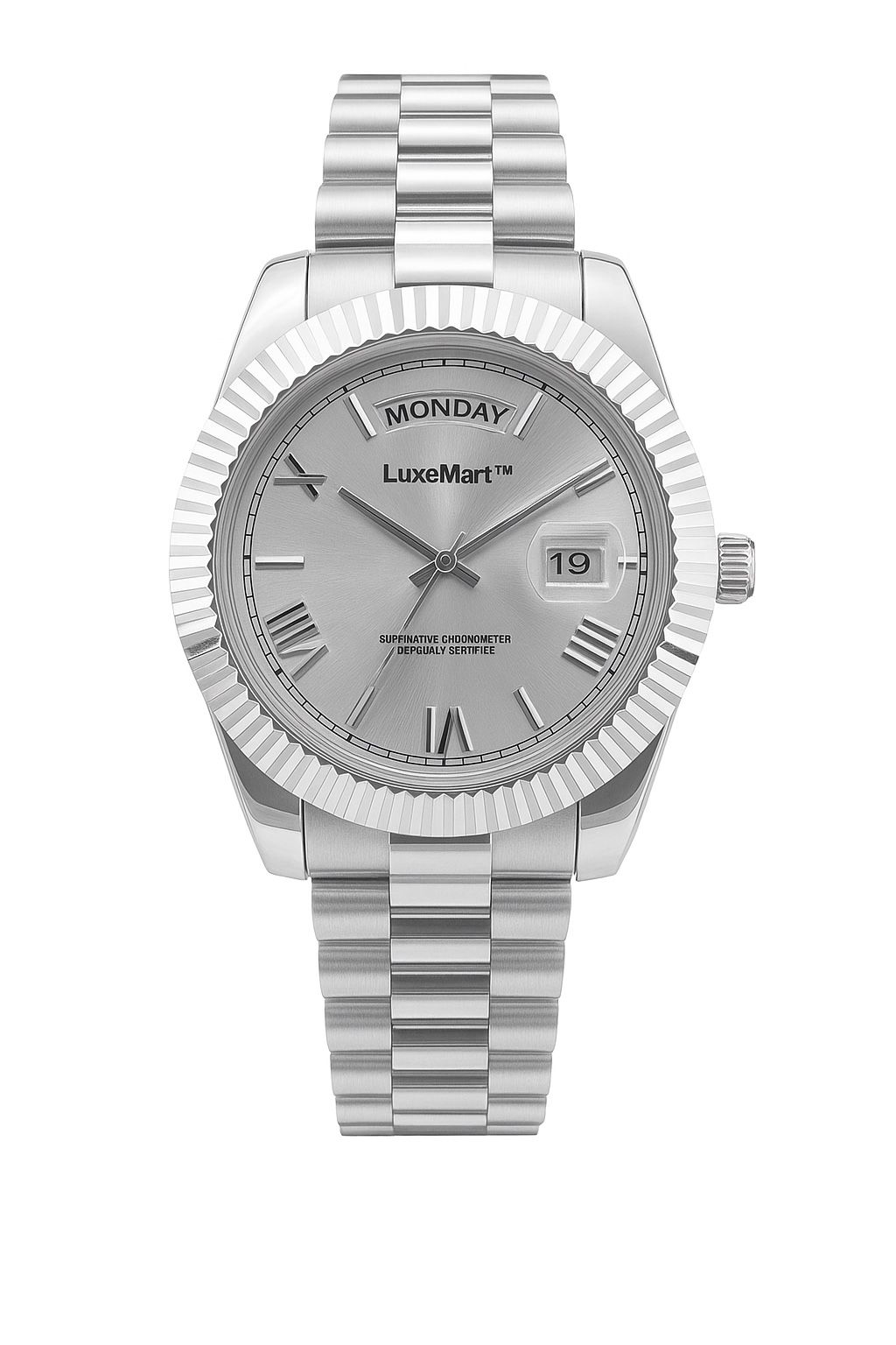 LuxeMart™ Silver Edition – Luxury Watch – Stainless Steel – Brand New