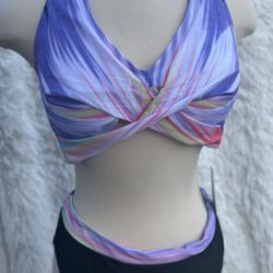 Colorful Twist Front Bikini Set in size 2XL New 