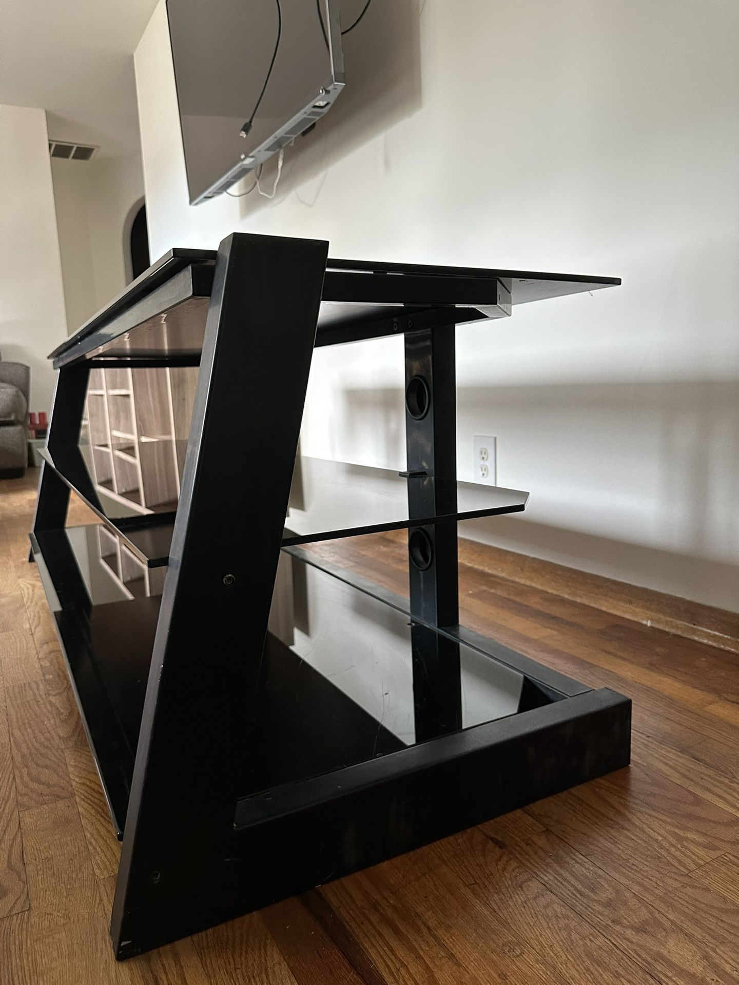 Black Glass Entertainment Console – 63” Wide – $35 OBO