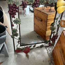 Large Fruit Decorated Mirror.