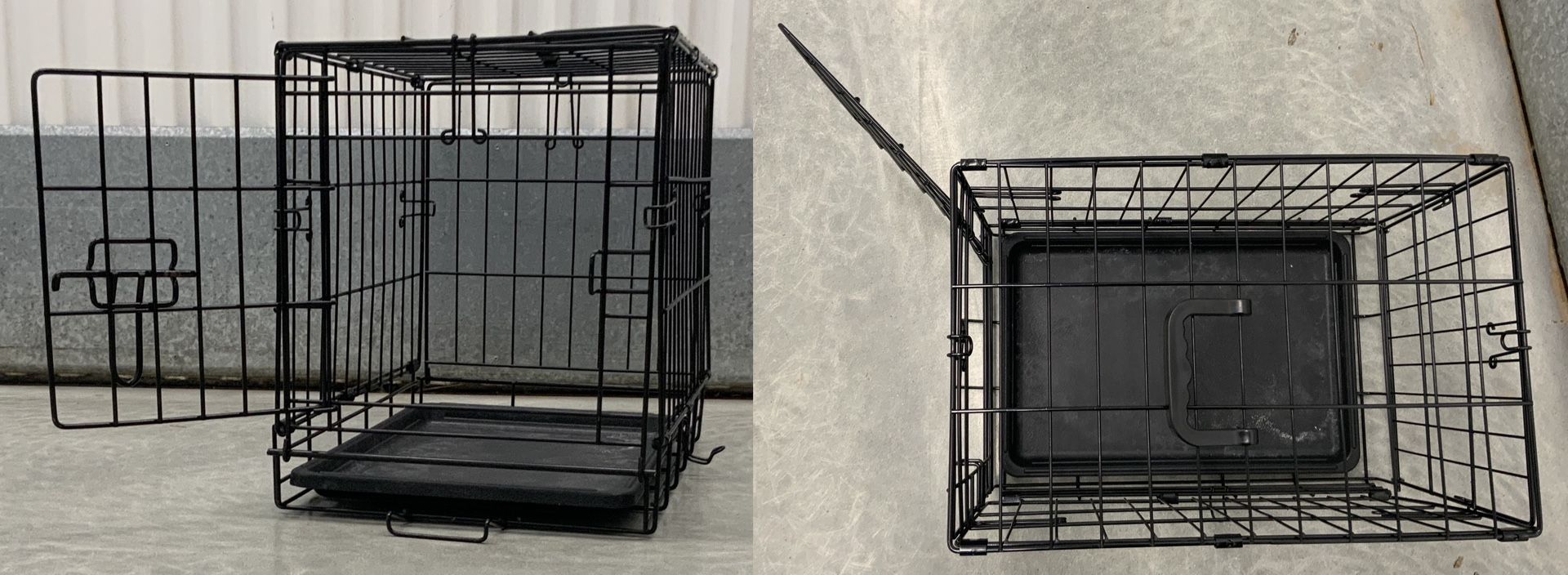 π© Small Ultra-Strong Steel Collapsible Wire Dog / Pet Crate w/ Plastic Leak-Proof Pan Tray, Black... Value $75 π π₯³ π START YOUR YEAR OFF RIGHT!!