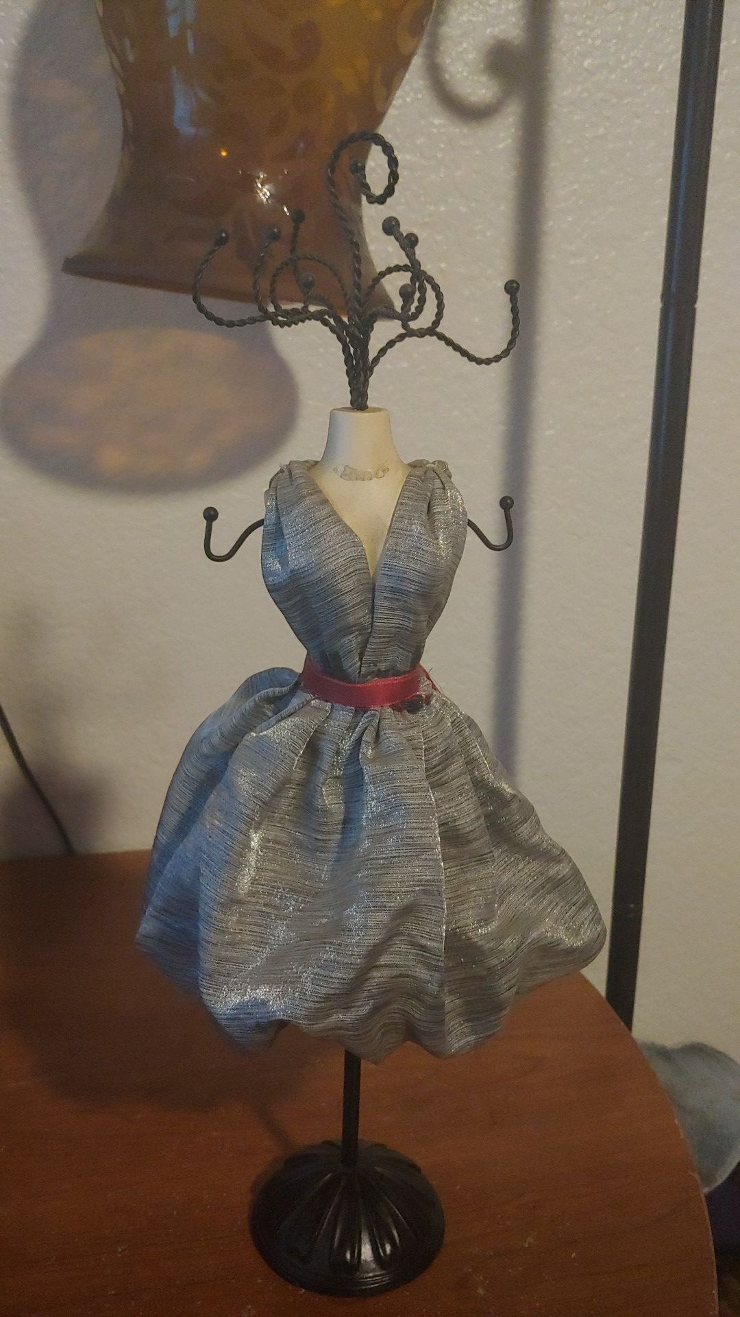 Necklace holder 16.5" tall.