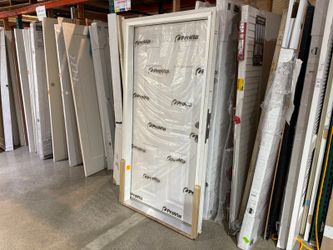 NEW! PROVIA Legacy Steel Single Entry Door Left Hand Swing in Snow Mist White Single