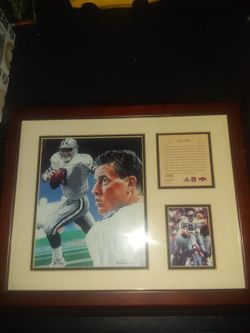 Brand New Matted 16 X 13 Framed Dallas Cowboys Troy Aikman Picture