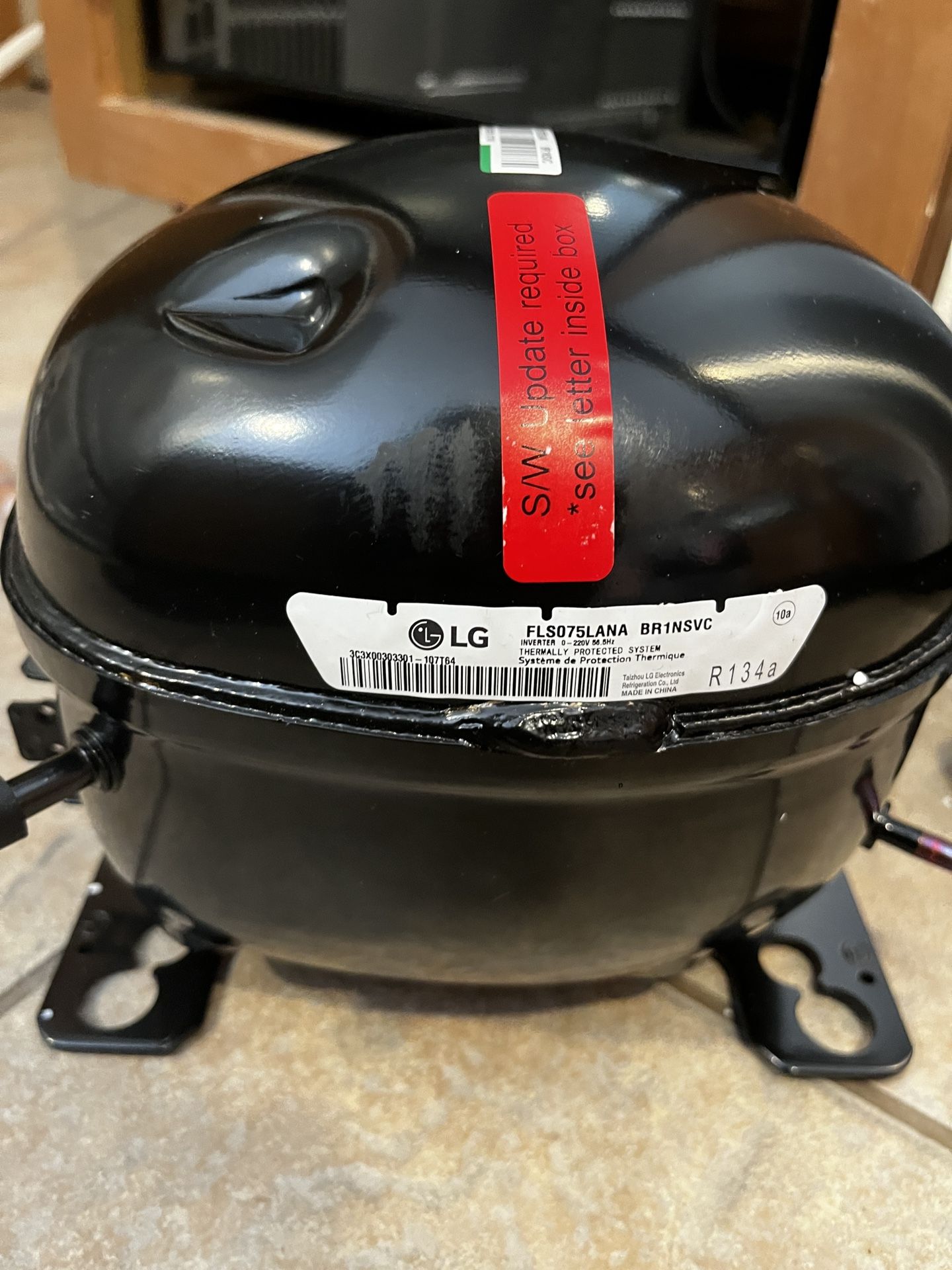 LG Refrigerator Compressor TCA(contact info removed)1 (replaces TCA(contact info removed)6) – Genuine OEM Part