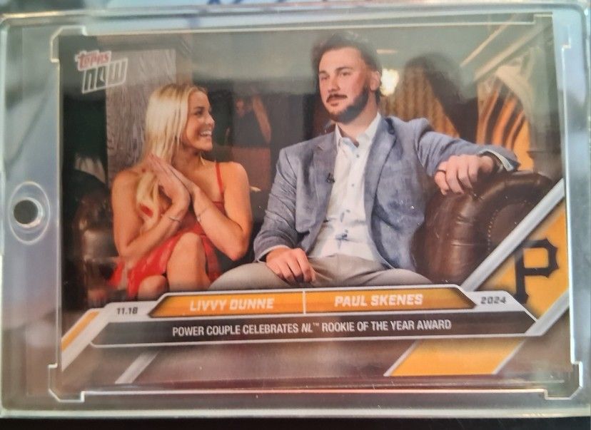 Topps Now 2024 Livvy Dunny/Paul Skenes Rookie Of The Year Celebration Card
