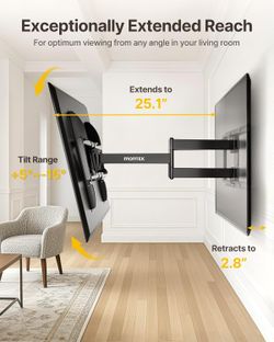 monTEK Heavy Duty TV Wall Mount for 37-90 Inch TVs up to 165lbs #2704C T6