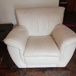 White leather chair