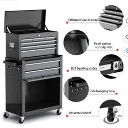 AIRAJ 42" 8-Drawer Rolling Tool Chest, Black 