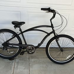 Like New Condition Electra Lux 7 Aluminum Frame 7 Speed Matte Black Cruiser