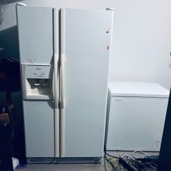 White French door whirlpool used refrigerator